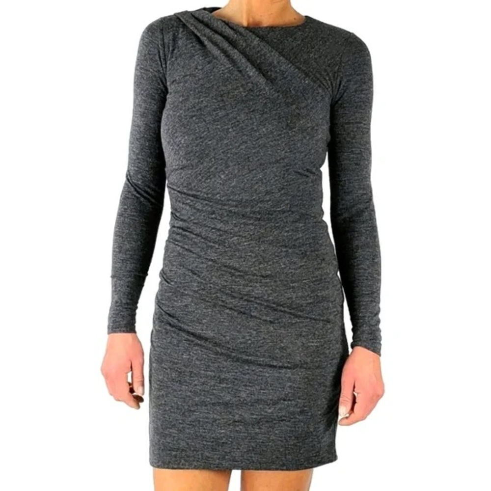 NWT $ 119 Banana Republic Long Sleeve Dress Size Ruched Grey XS extra soft - Picture 5 of 7